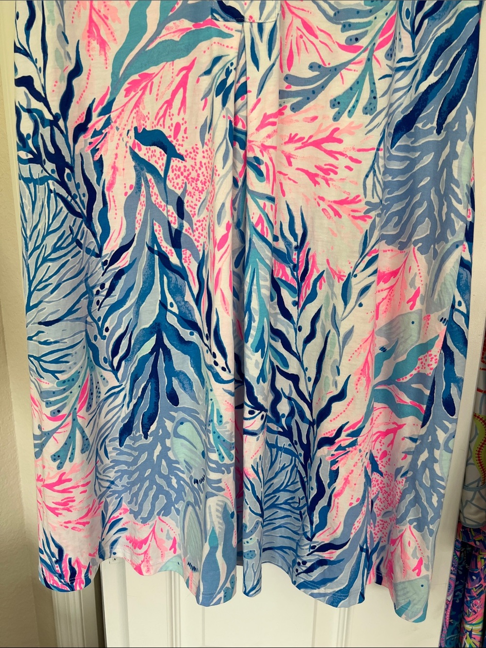 NWOT Lilly Pulitzer Sleeveless V‑Neck Tank Dress in Blue & Pink Coral Print - Picture 3 of 9